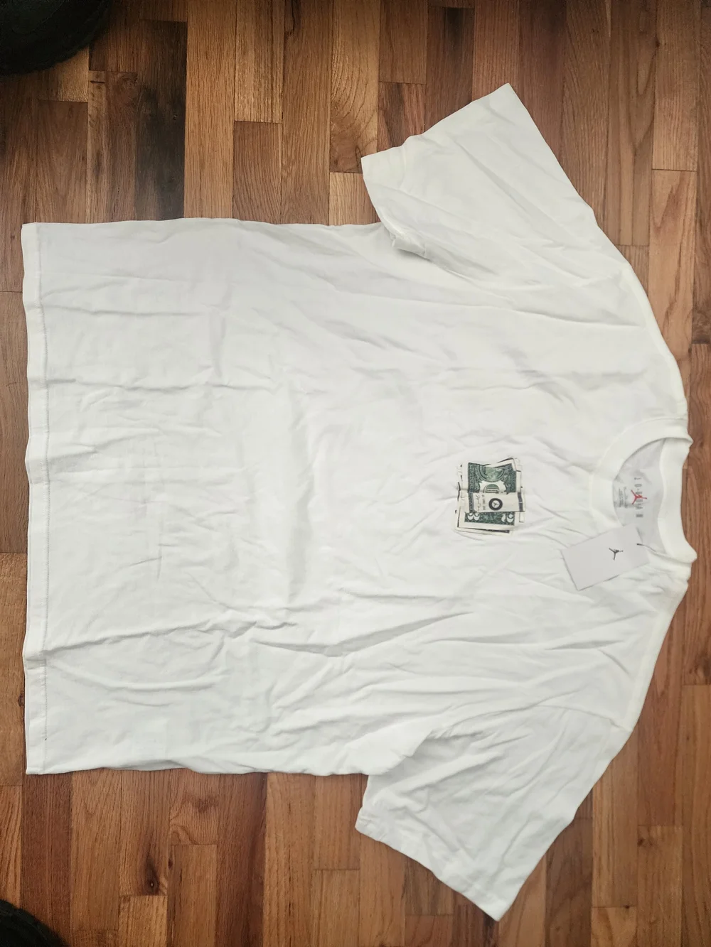 Jordan Off White Short Sleeve Pocket Tee with Graphic Patch